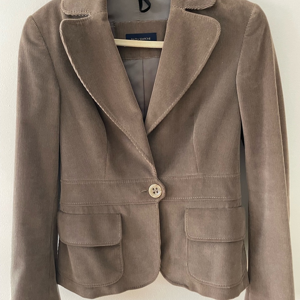 Piazza Sempione Taupe Corduroy Blazer